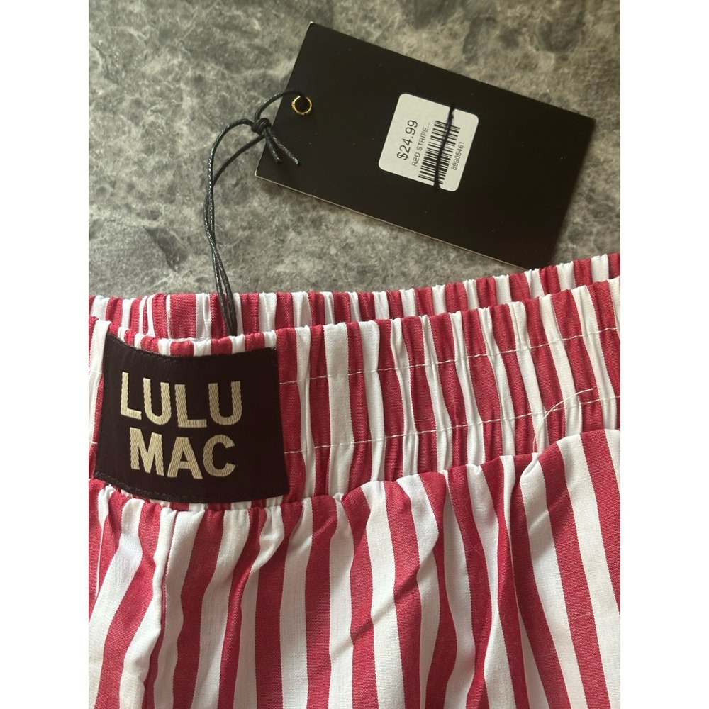 LULU MAC Womens Xl Red And White Striped Boxer Shorts - Picture 2 of 6
